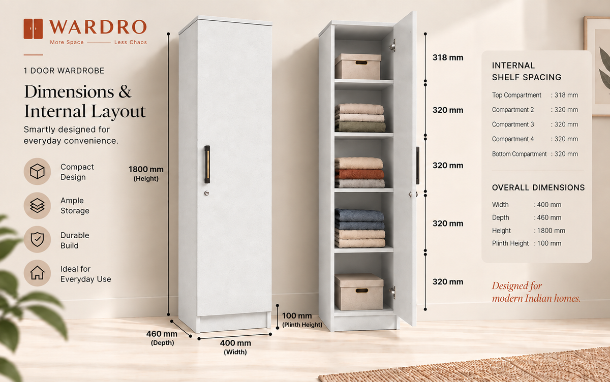 Wardro 1 Door Wardrobe White