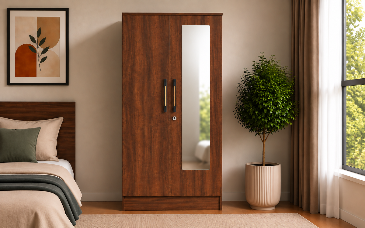 Wardro 2 Door Wardrobe with Mirror 