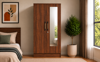 Wardro 2 Door Wardrobe with Mirror 
