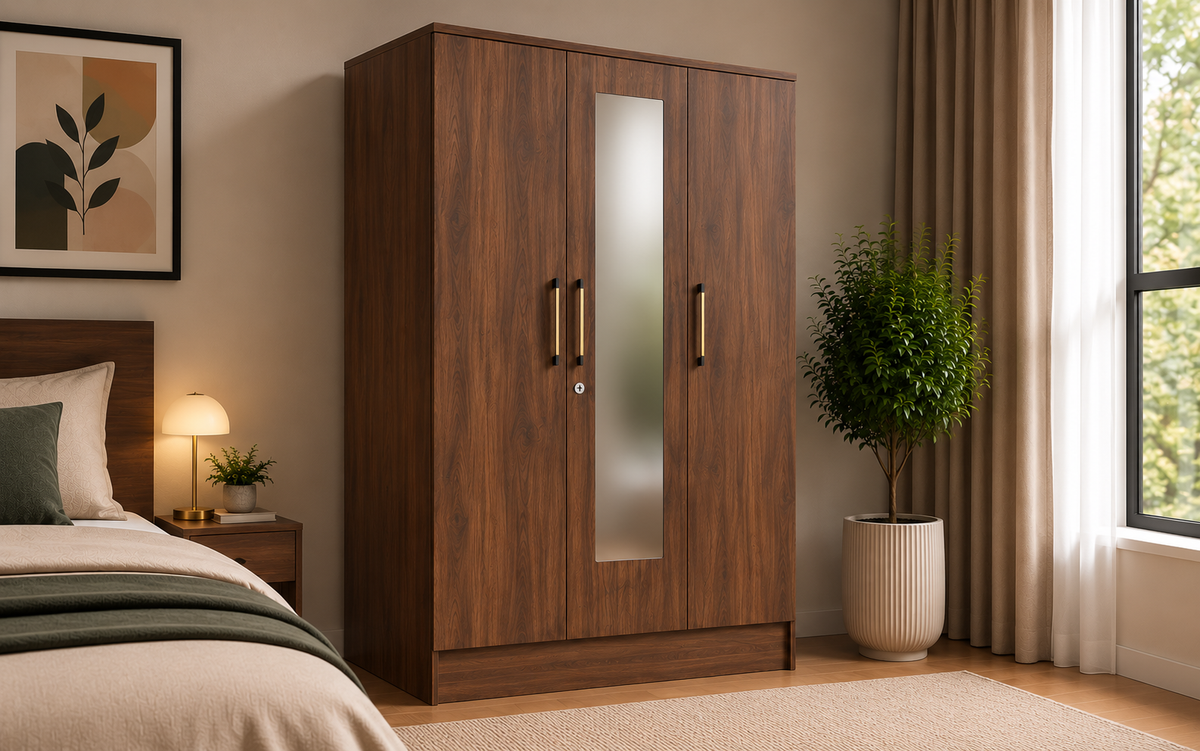 Wardro 3 Door Wardrobe Walnut
