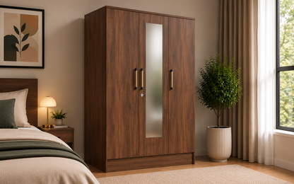 Wardro 3 Door Wardrobe Walnut