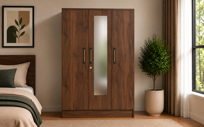 Wardro 3 Door Wardrobe Walnut