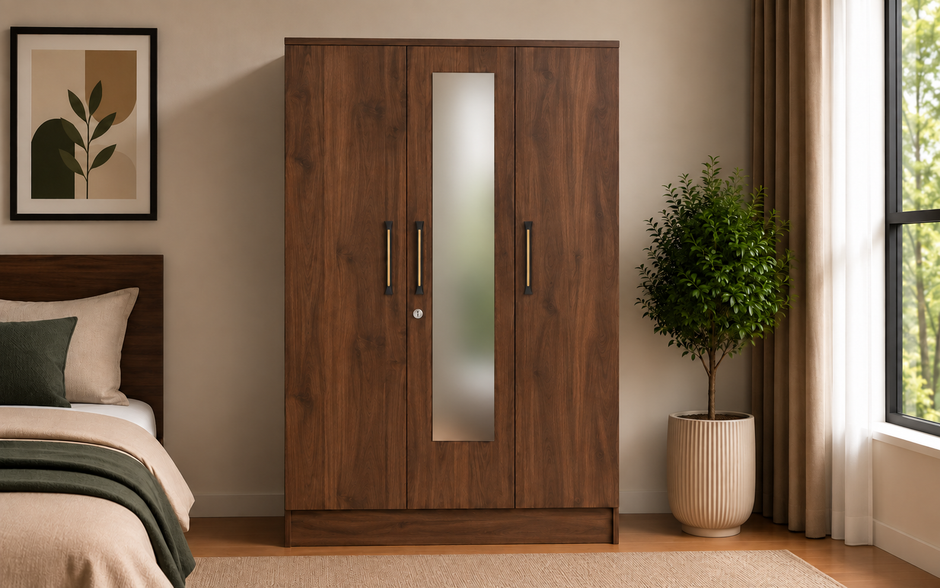 Wardro 3 Door Wardrobe Walnut