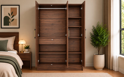 Wardro 3 Door Wardrobe Walnut
