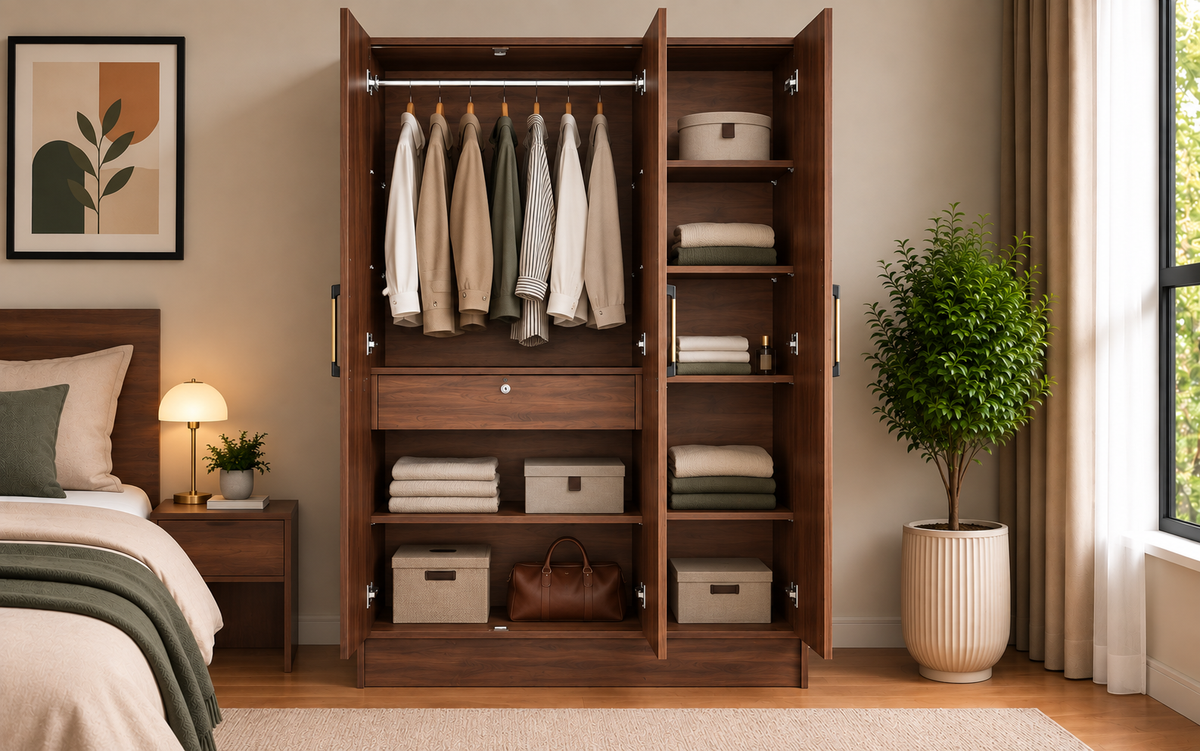 Wardro 3 Door Wardrobe Walnut