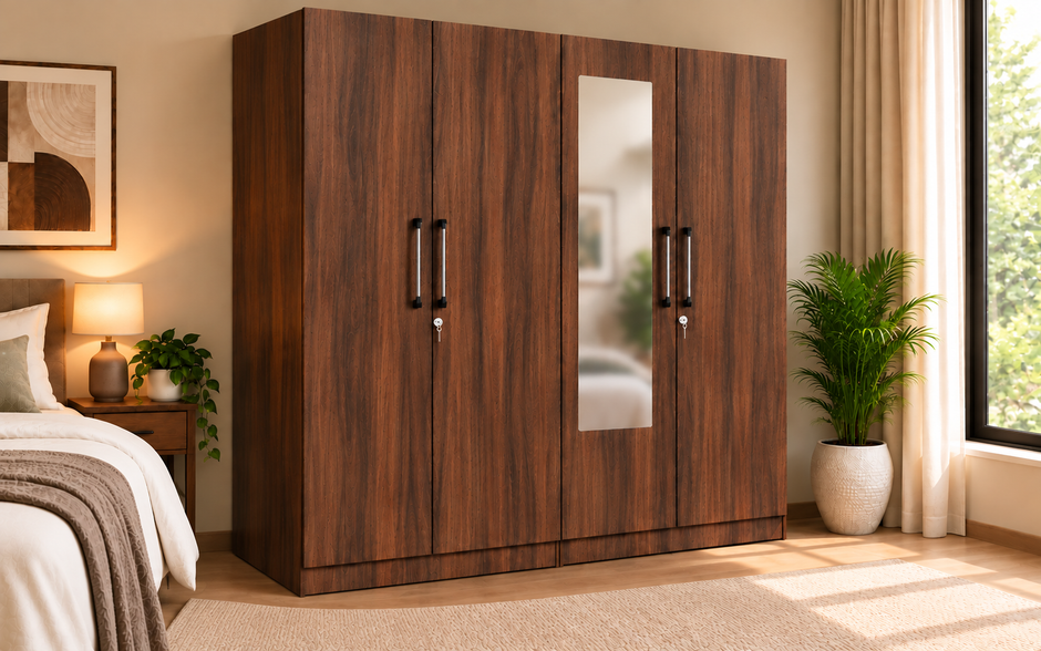 Wardro 4 Door Wardrobe Cairo Walnut