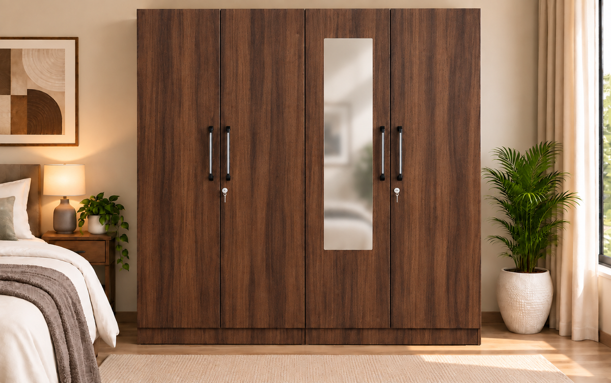 Wardro 4 Door Wardrobe Cairo Walnut