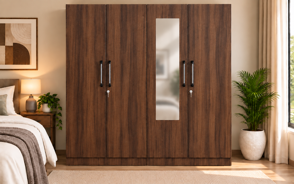 Wardro 4 Door Wardrobe Cairo Walnut