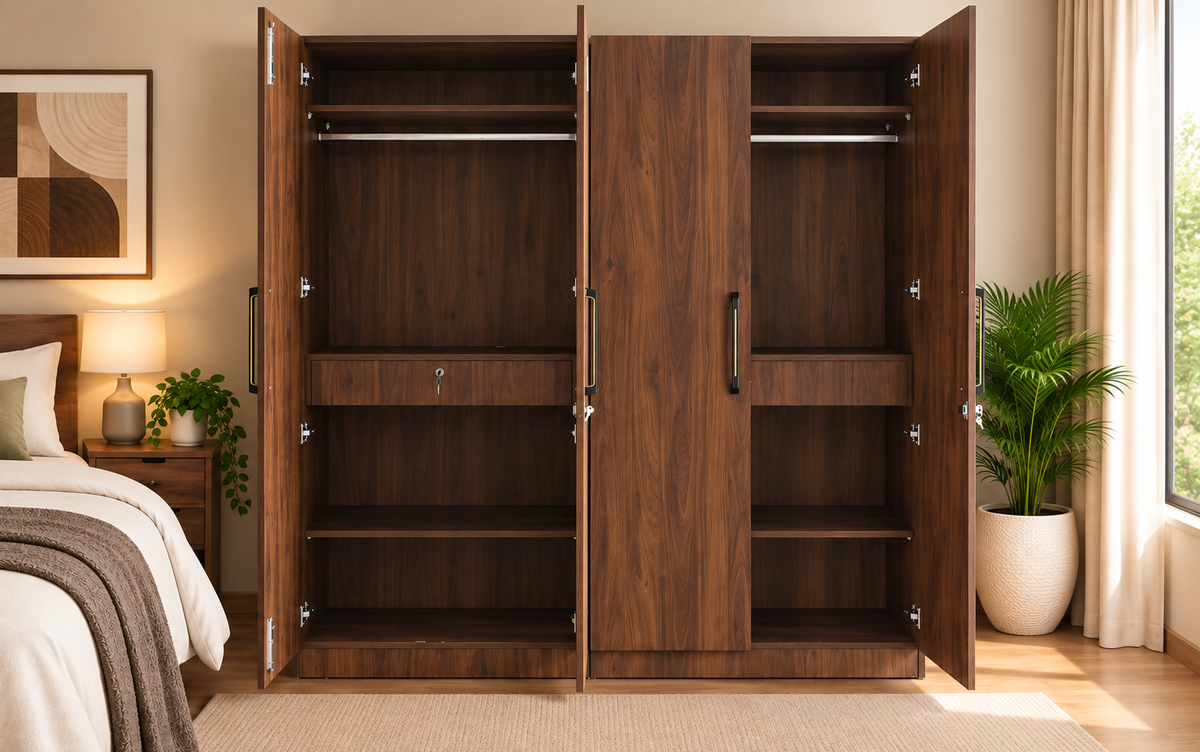Wardro 4 Door Wardrobe Cairo Walnut