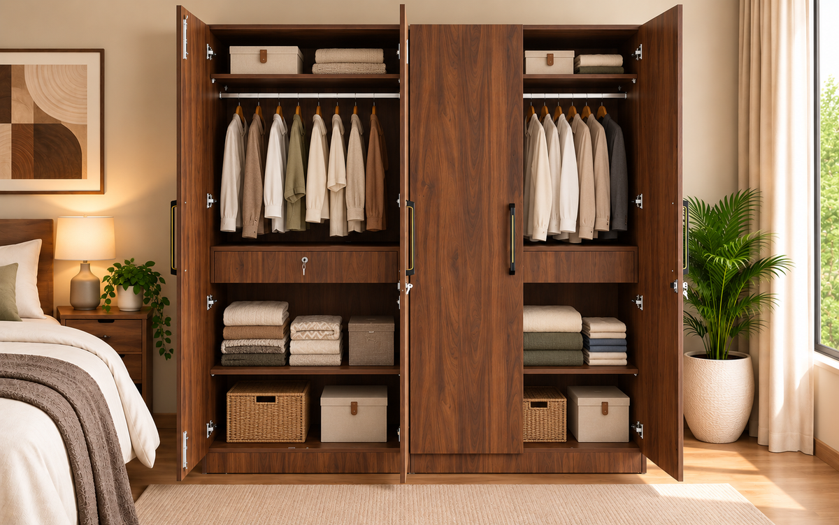 Wardro 4 Door Wardrobe no Mirror