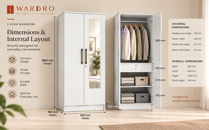 Wardro 2 Door Wardrobe White